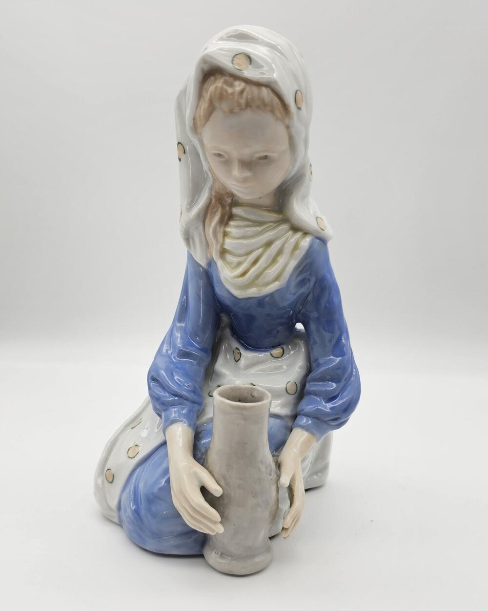 Vintage Andrea by Sadek Hand Painted Porcelain Girl With Jug Figurine